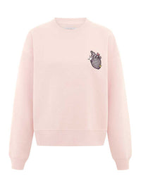 Dazzle Embroidered Sweatshirt, Organic Cotton, in Pink