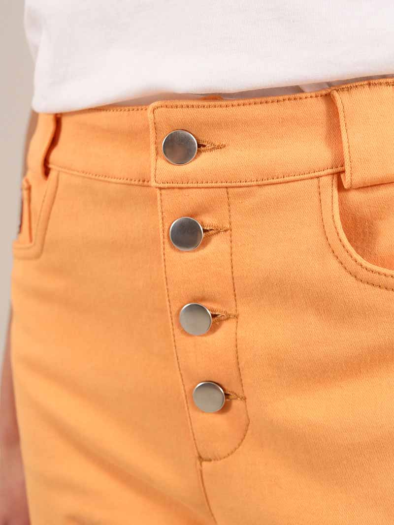 Rogue Crop Leg Jeans, Organic Cotton, in Peach Orange