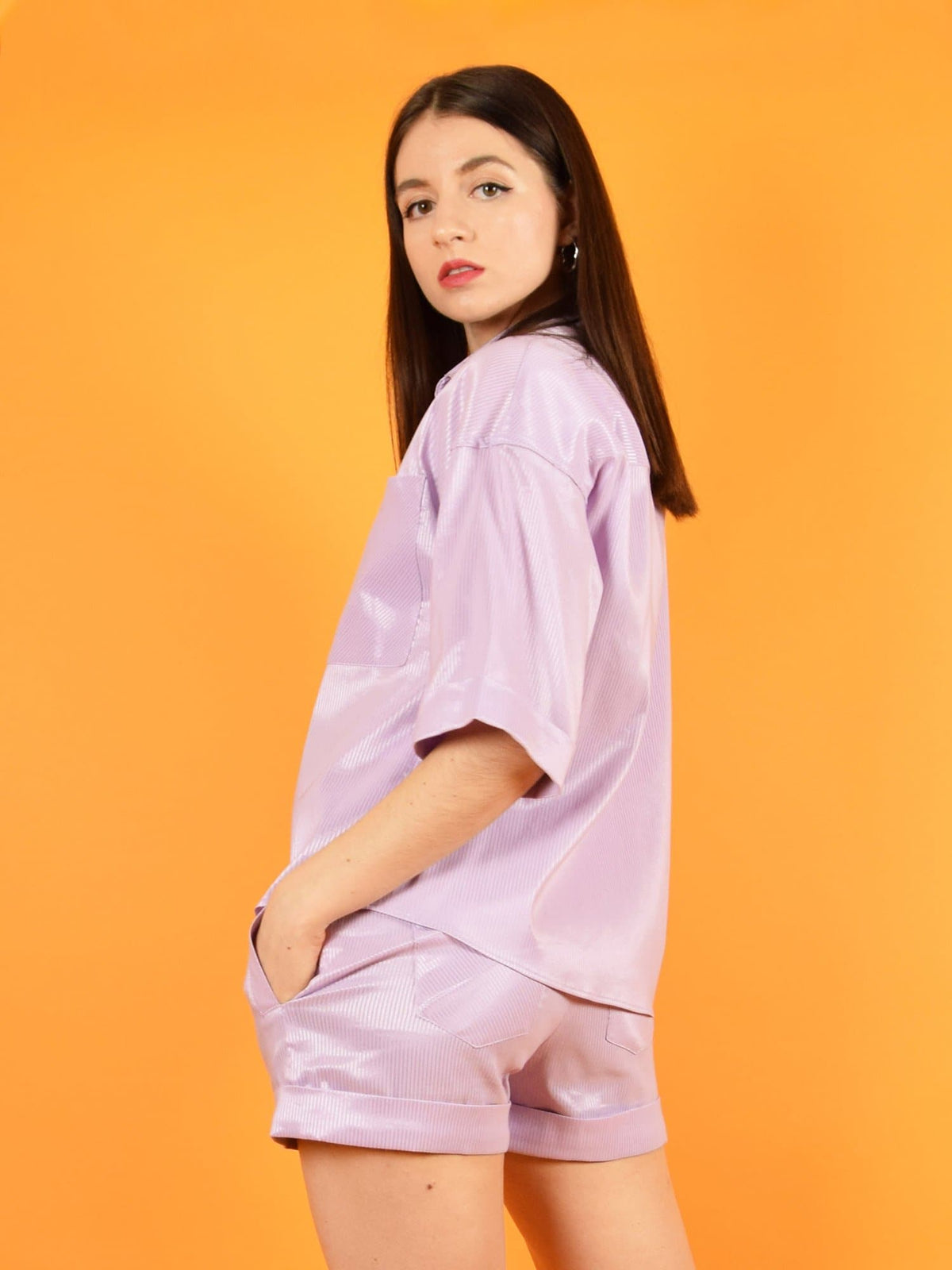 Ocean Drive Classic Shorts, Upcycled Cotton, in Lilac